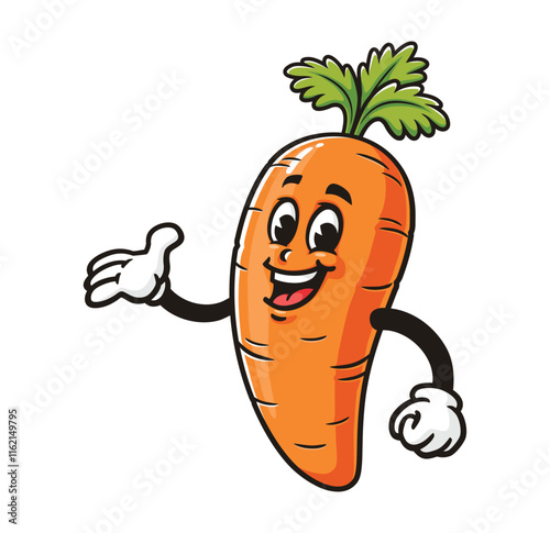 legless Carrot Cartoon Character Mascot Illustration Vector Clip-art Hand-drawn Logo Design