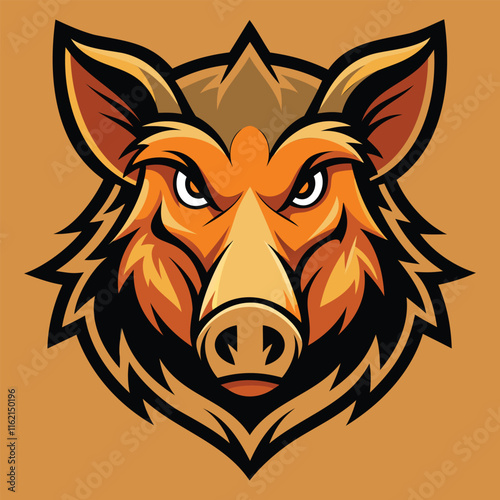 "Fierce Boar Head Mascot Vector Logo"