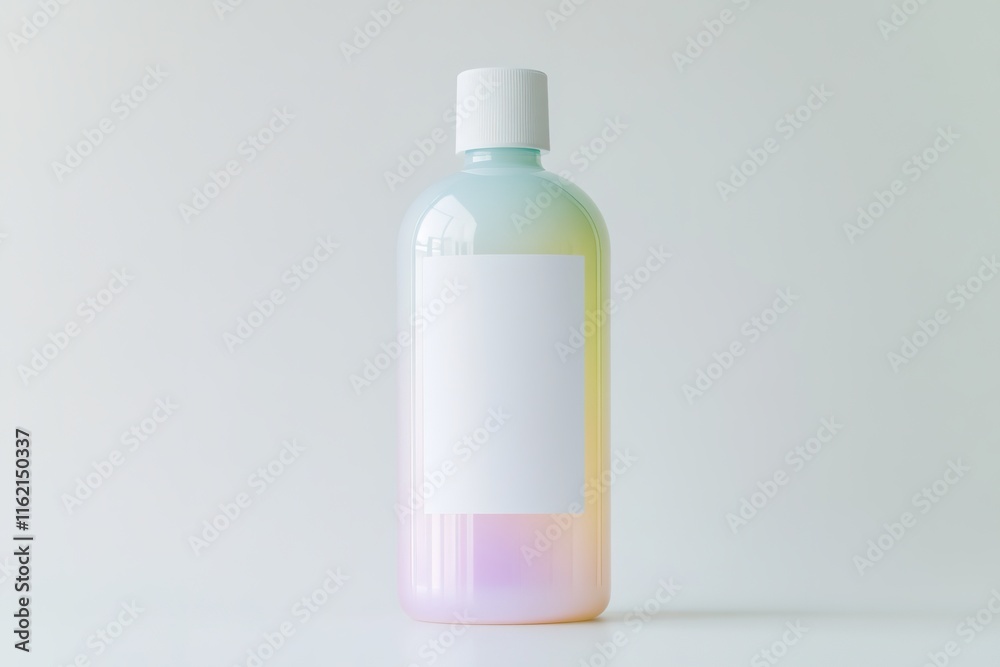 top-down view of minimalist lotion bottle with blank white label its vibrant surface glowing under soft light on clean top-down view of minimalist lotion bottle with blank white label its vibrant surface glowing under soft light on clean