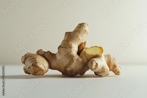 Ginger root isolated on a white background. Healthy food concept