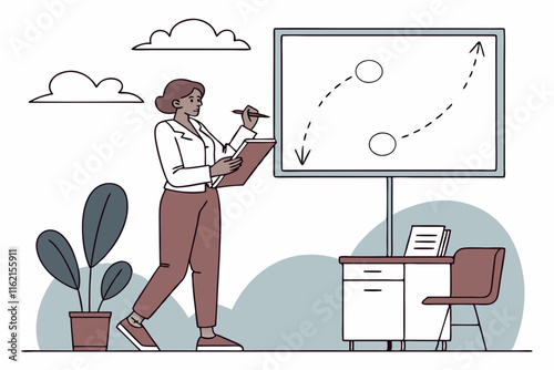 Ai generated strategies for business success an insightful presentation in an office environment