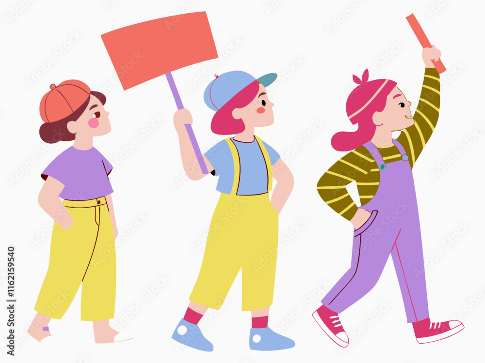 Ai generate youth activism event protest for change urban landscape digital illustration empowerment spirit Ai generate youth activism event protest for change urban landscape digital illustration empowerment spirit