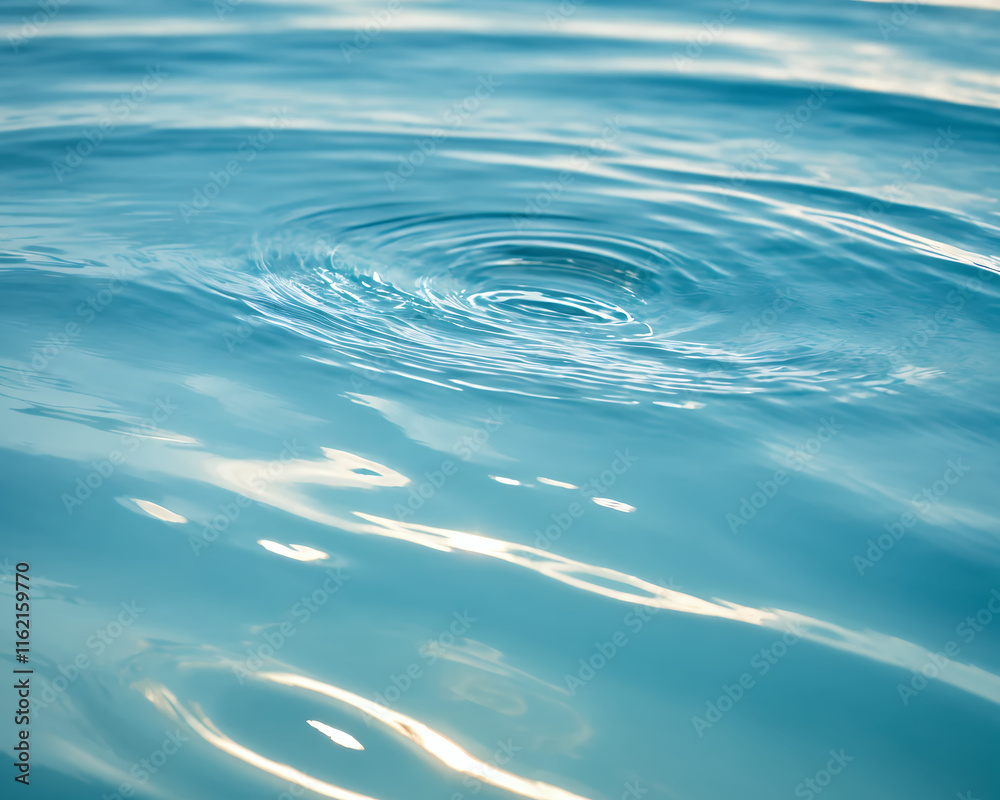 The gentle ripples on the water's surface create mesmerizing patterns of light and reflections, tranquil background with text space. Wellness, beauty, spa, eco-themed banners.