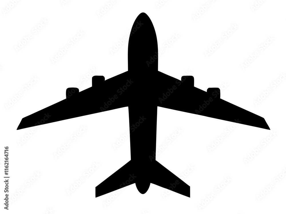 custom made wallpaper toronto digitalairplane black silhouette vector, Simple silhouette Design vector icon with white background	