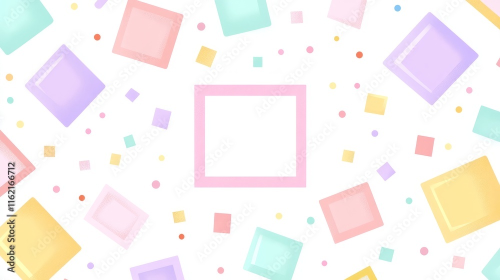 Pastel Square Confetti Celebration Background Design Pastel Square Confetti Celebration Background Design
