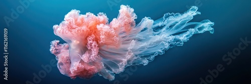 Elegant Pink And White Jellyfish Underwater photo