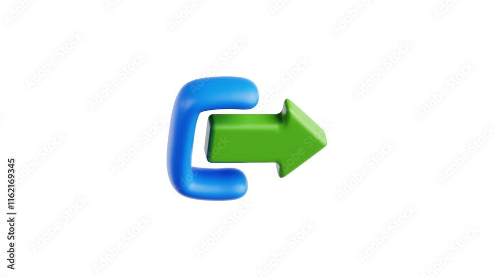3D Icon Cute Log Out Motion Graphics Animation 3D Icon Cute Log Out Motion Graphics Animation