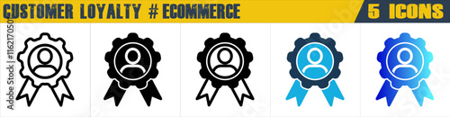 Customer Loyalty icon with 5 styles (outline, solid, mixed, duotone and solid gradient)