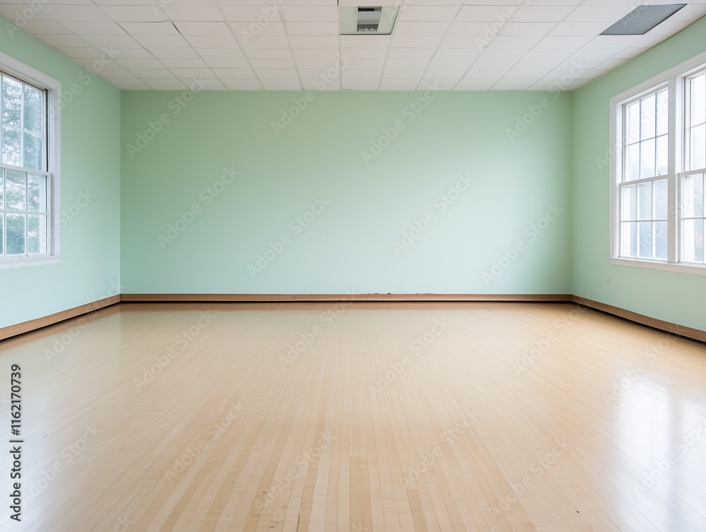 Obraz premium Vacant Dance Academy Studio Awaiting Artistic Footsteps