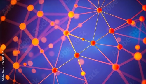 A colorful wire pattern with the dots in the center abstract network background