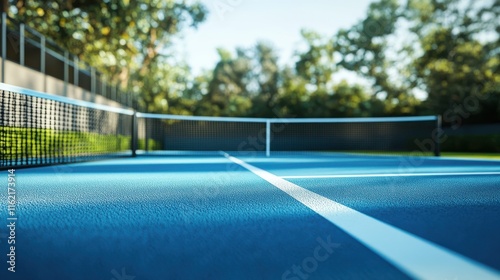 Wallpaper Mural A tennis court with a net, ideal for sports and recreation scenes Torontodigital.ca