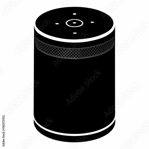 Smart Speaker Silhouette Vector Art photo