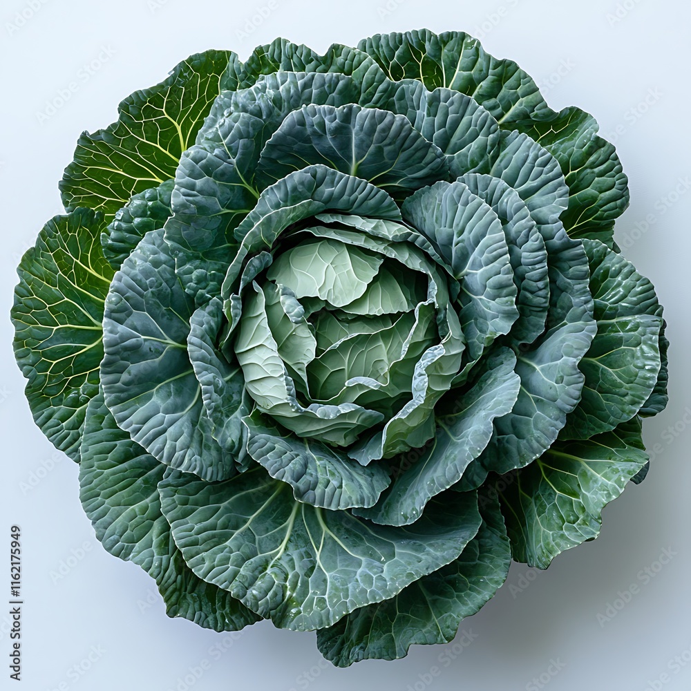 Obraz premium Fresh green cabbage farm food photography natural light close-up