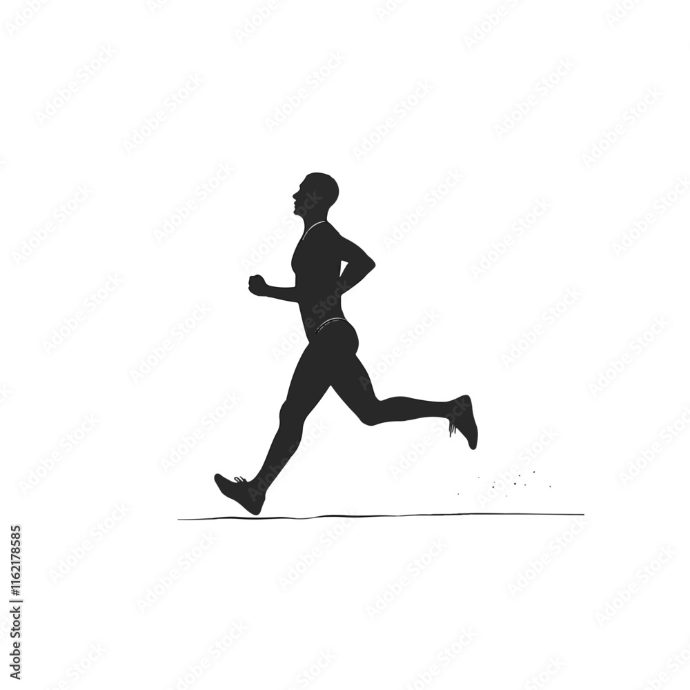 Running athlete in motion against a white background Running athlete in motion against a white background