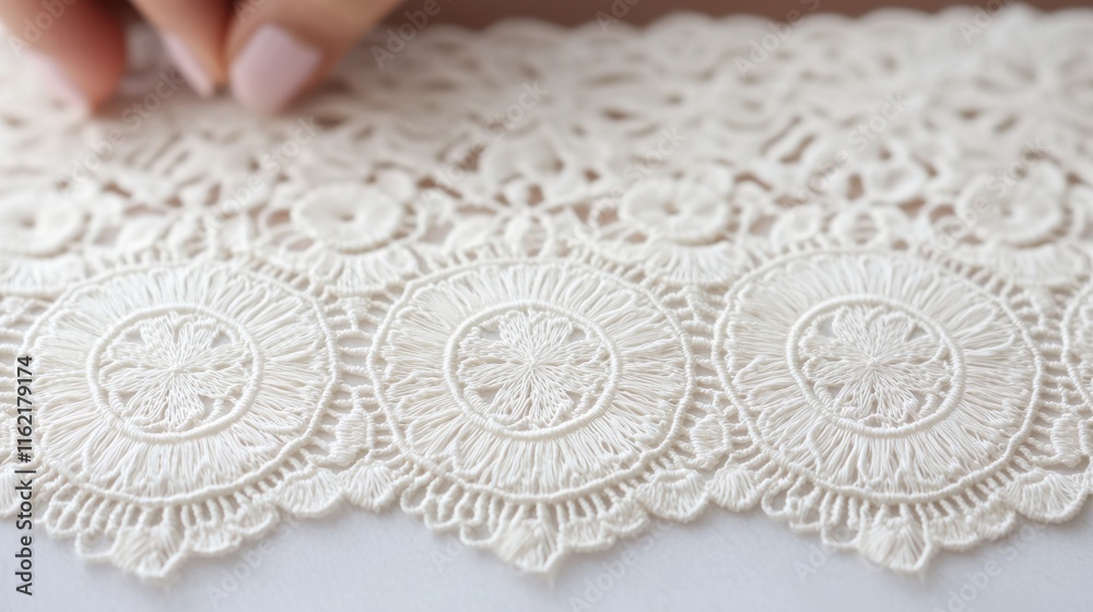 Obraz premium Intricate Handmade Lace Textile Detail