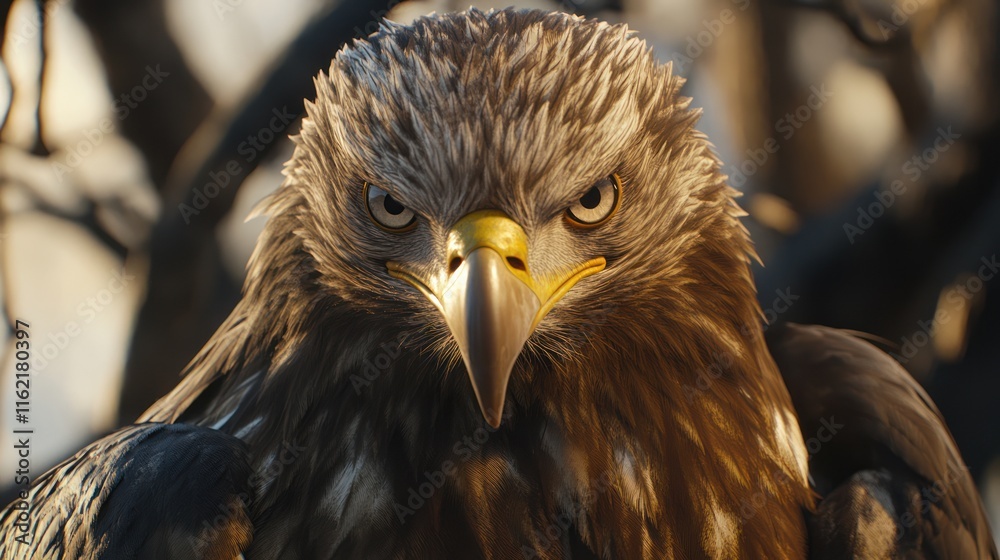 Naklejka premium Majestic eagle close-up.