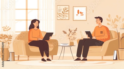 Therapist and Patient in a Cozy Counseling Session