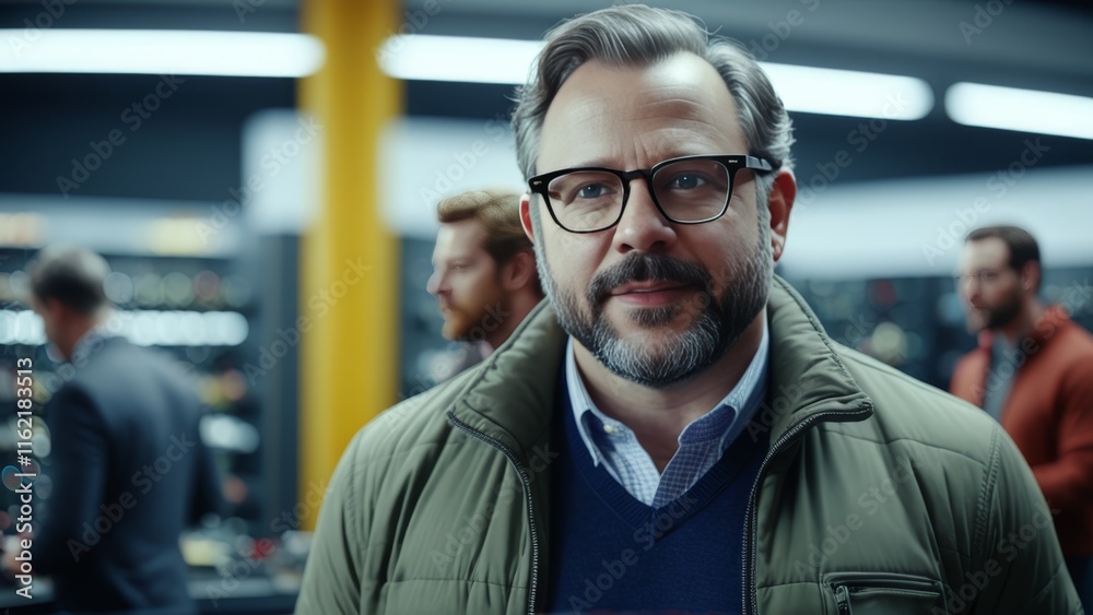 adult man looking at camera wearing glasses adult man looking at camera wearing glasses