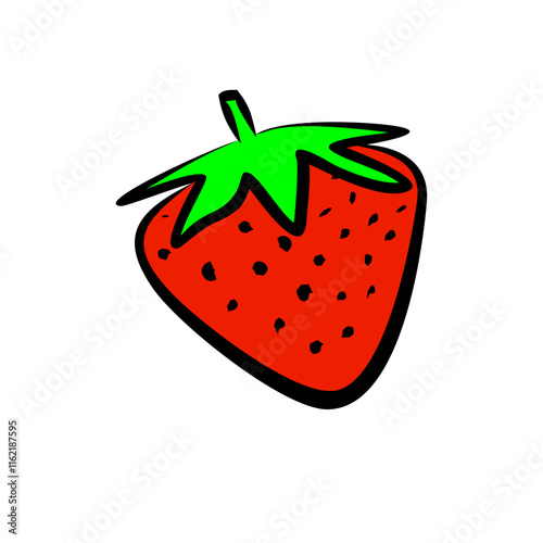 Vibrant Strawberry, A Simple, Hand-Drawn Illustration