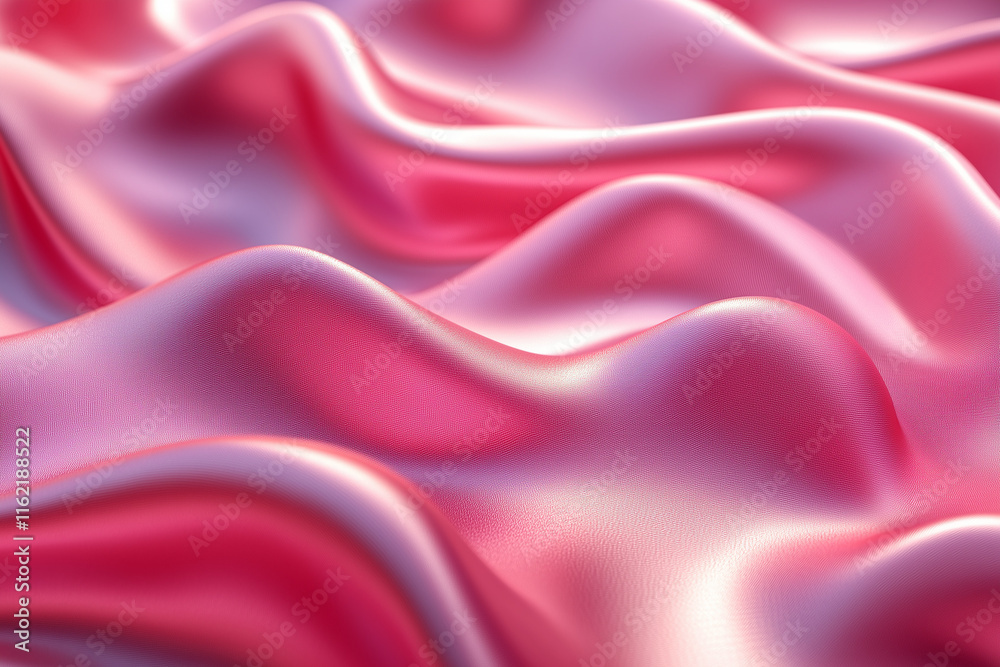 Obraz premium 매끄러운 옷감 섬유 흐르는 곡선 소재 빛나는 매끄러운 직물 
