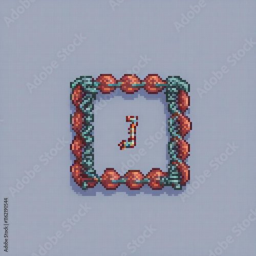 Pixel art cross stitch pattern featuring the letter J. Perfect for crafters and stitching enthusiasts.