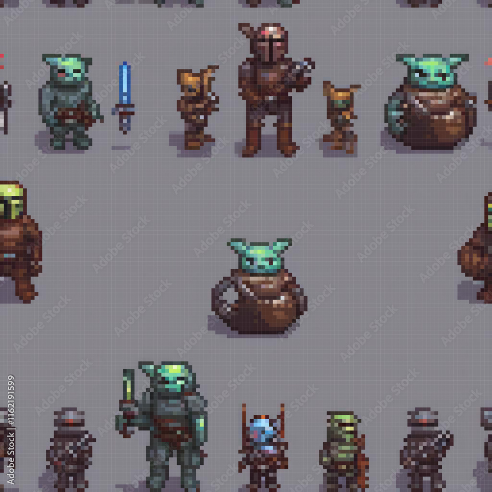 Fototapeta premium Star Wars Clone Wars Pixel Art - Classic 8-bit artwork
