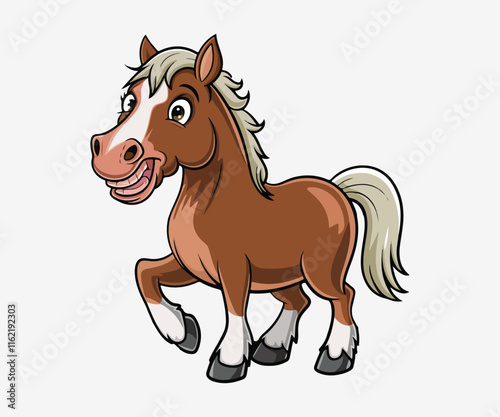 cartoon vector horse design white background