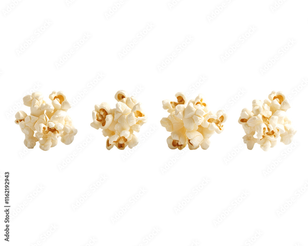 custom made wallpaper toronto digitalA collection of popcorn kernels arranged in a row, showcasing their texture and shape isolated on a white background, png transparent