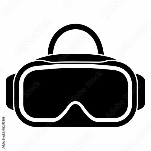 VR Headset Black Silhouette Vector 5