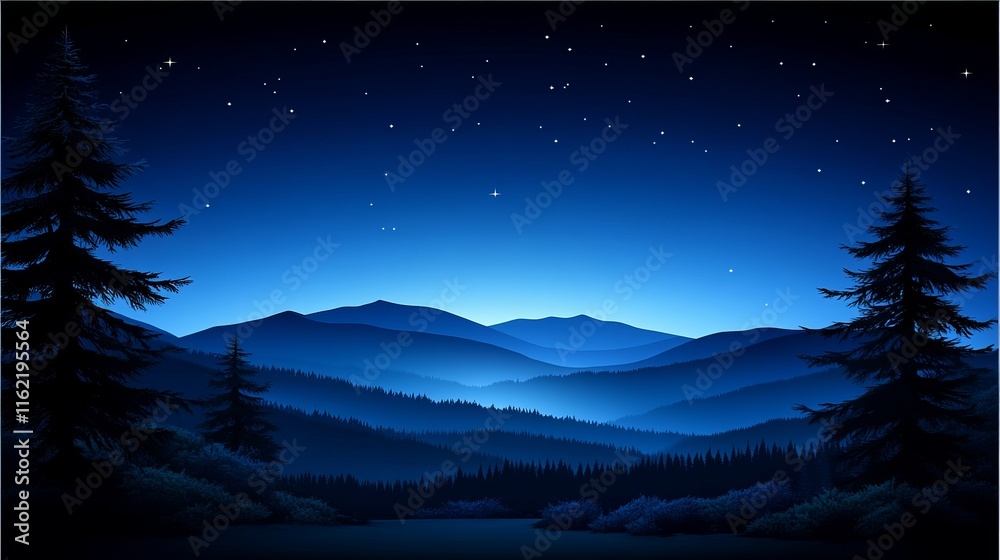 Serene Night in the Blue Ridge Mountains