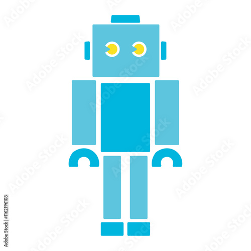シンプルでかわいいロボットのイラスト（フラットデザイン）