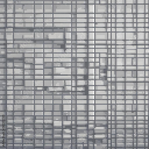 Pixel art depicting a minimalist tiled wall with a grid pattern.