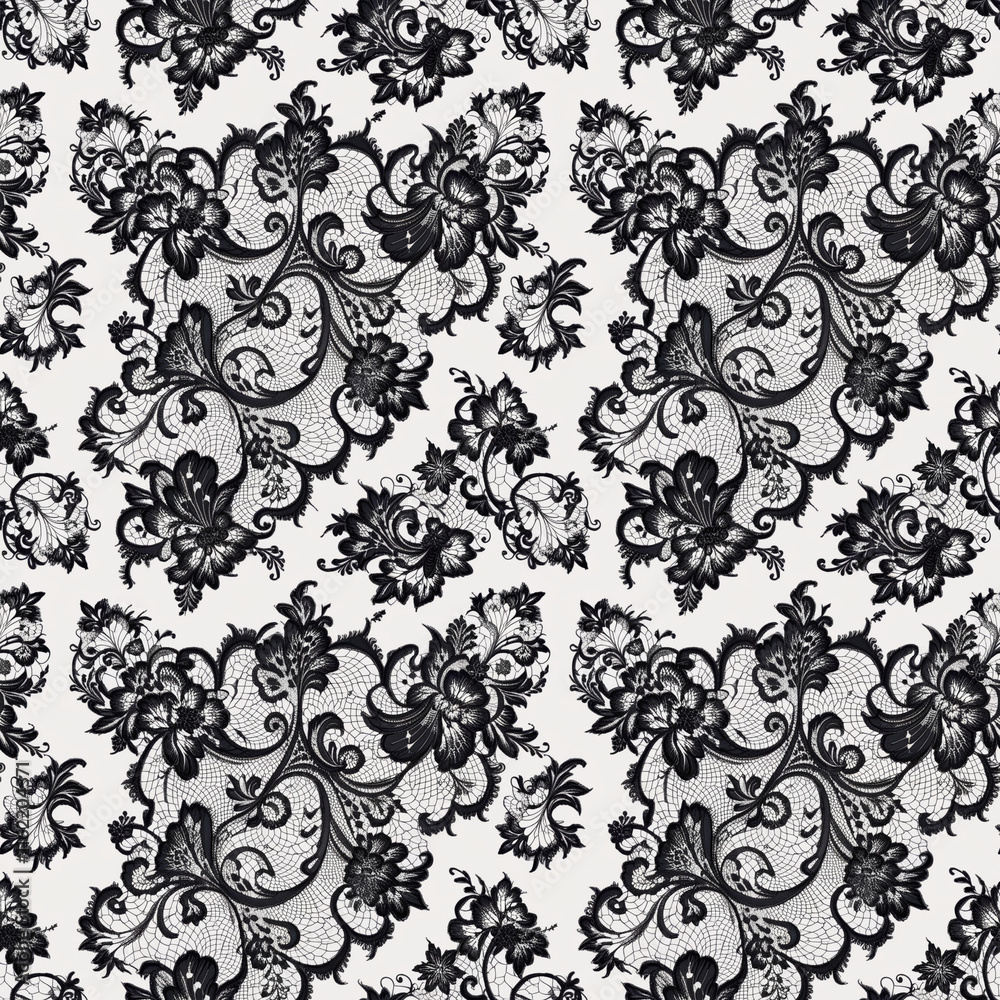 seamless pattern texture, vSeamless black and white floral lace pattern on a light textured background seamless pattern texture, vSeamless black and white floral lace pattern on a light textured background