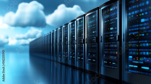 Data center with cloud technology integration.