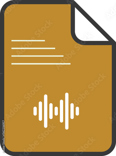 MP3 wav  outline strock in colourd  file icon 
 photo