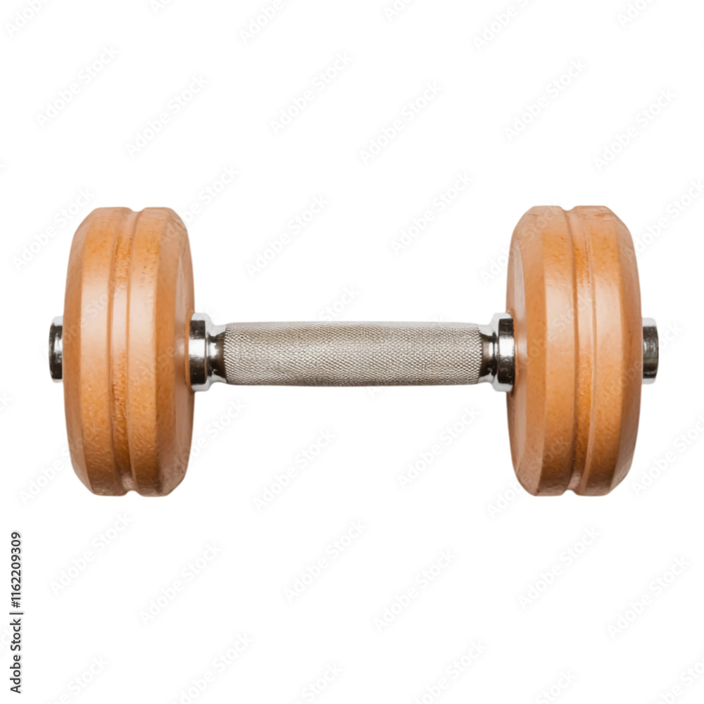 Wooden Dumbbell Isolated on Transparent Background