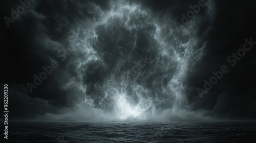 Stormy Seascape with Electrified Cloud Formation