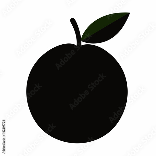 Clementine black silhouette vector