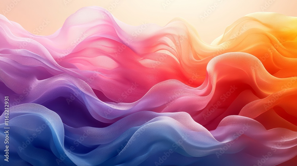 Vibrant Flowing Design with Pastel Shades and White Frame - Customizable Invitations, Greeting Cards, and Banners