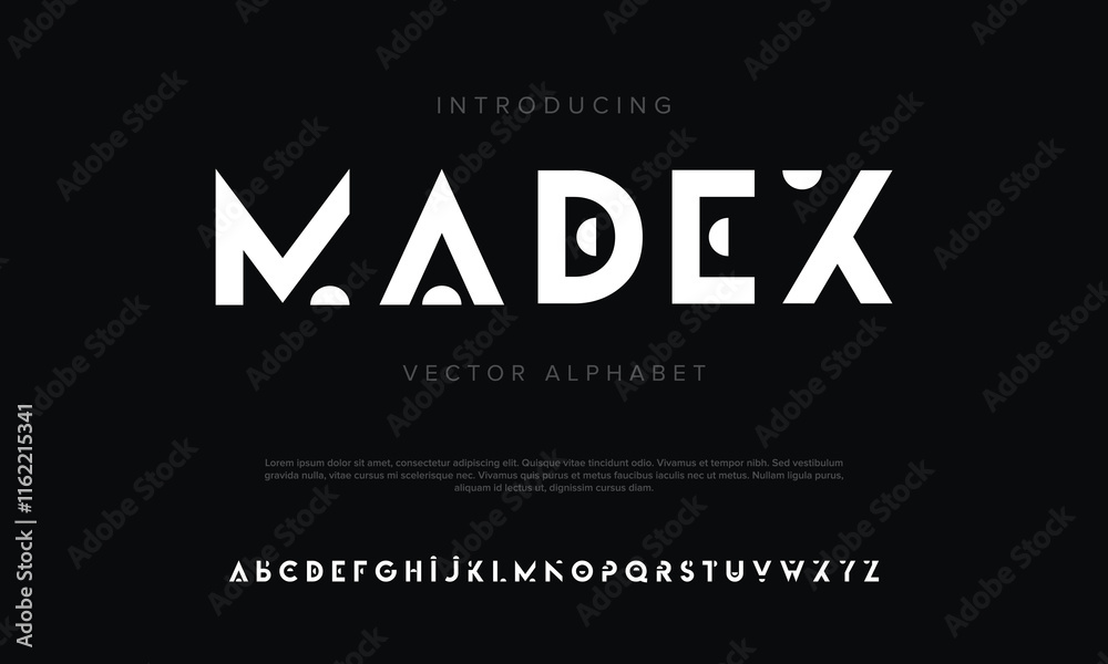 Modern abstract digital tech font. Logo creative font, type, technology, movie, digital, music, movie. Font and illustration in vector format.
Modern abstract digital tech font. Logo creative font, type, technology, movie, digital, music, movie. Font and illustration in vector format.