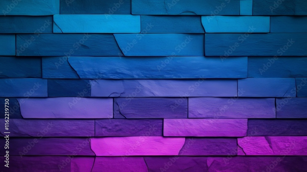 Obraz premium Vibrant Blue Purple Brick Wall Texture Gradient