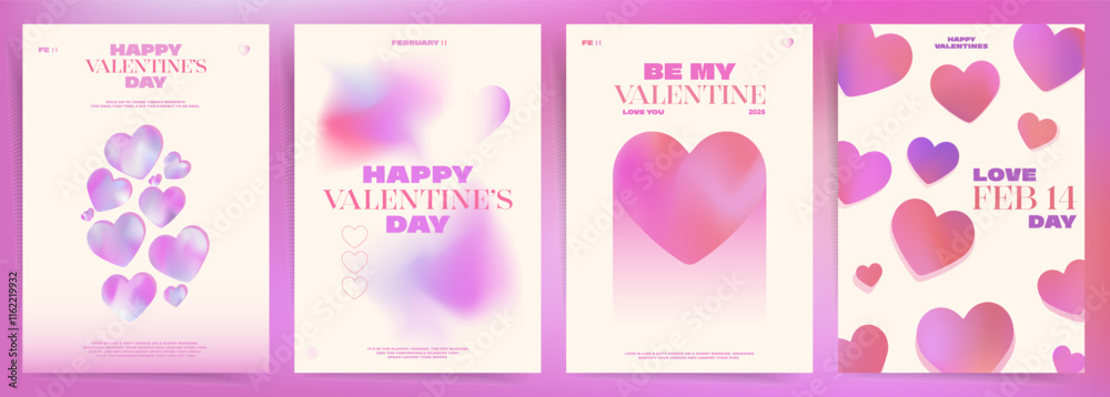 Gradient Heart Love Poster Set for Valentine’s Day, Y2K Aesthetic Minimal Design. Pastel Blue Pink Mesh Backgrounds with Glowing Holographic Patterns, Romantic Vector Templates Cards, Covers, Sale. Gradient Heart Love Poster Set for Valentine’s Day, Y2K Aesthetic Minimal Design. Pastel Blue Pink Mesh Backgrounds with Glowing Holographic Patterns, Romantic Vector Templates Cards, Covers, Sale.