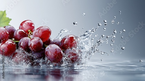 A bunch of grapes are floating in a pool of water
