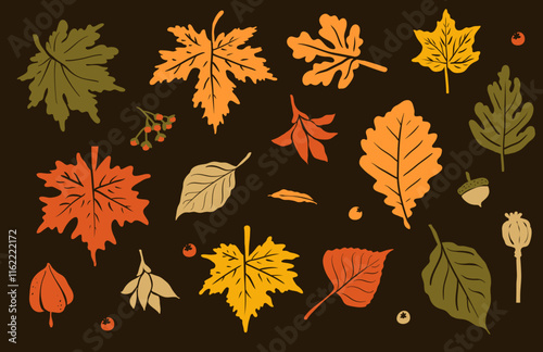 Wallpaper Mural Autumn Leaves Clip Art for Fall Background, maple leaf, dry leaf, autumn trees, isolated leaves, flower vector, autumn leaves icon, or leaf logo in svg vector
 Torontodigital.ca