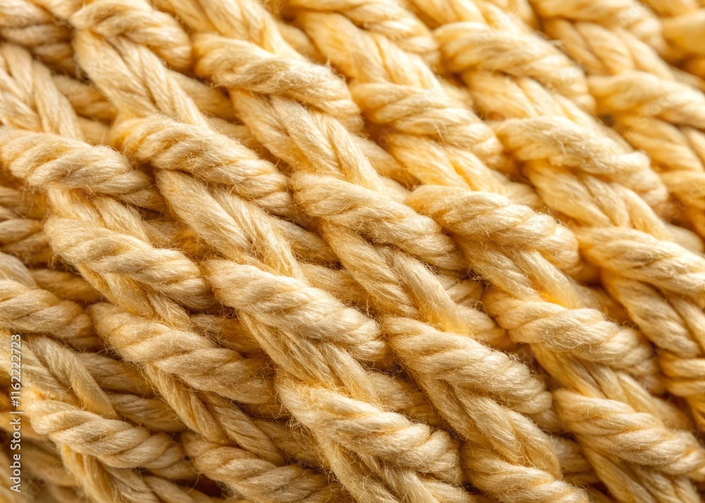 Beige Synthetic Yarn Knitting Sample - Close-up Texture Shot Beige Synthetic Yarn Knitting Sample - Close-up Texture Shot