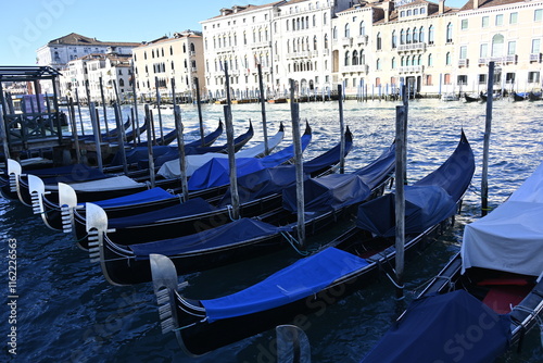 Gondoloas in the Grand Canal, Venice