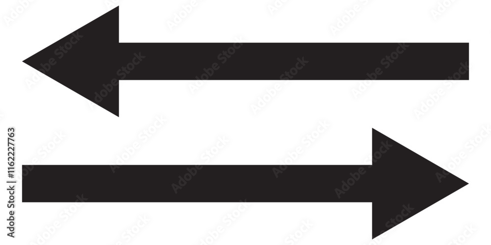 Long arrows icon set. Vector set of trendy long arrows left and right in flat style. Icons isolated. Straight long right vector arrow icon .Replaceable vector design . Long arrows icon set. Vector set of trendy long arrows left and right in flat style. Icons isolated. Straight long right vector arrow icon .Replaceable vector design .