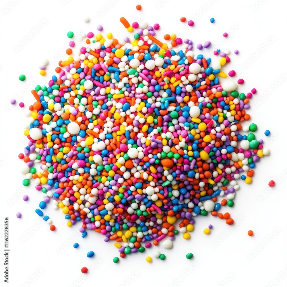 Colorful candy sprinkles Isolated on White Background Generative AI Colorful candy sprinkles Isolated on White Background Generative AI