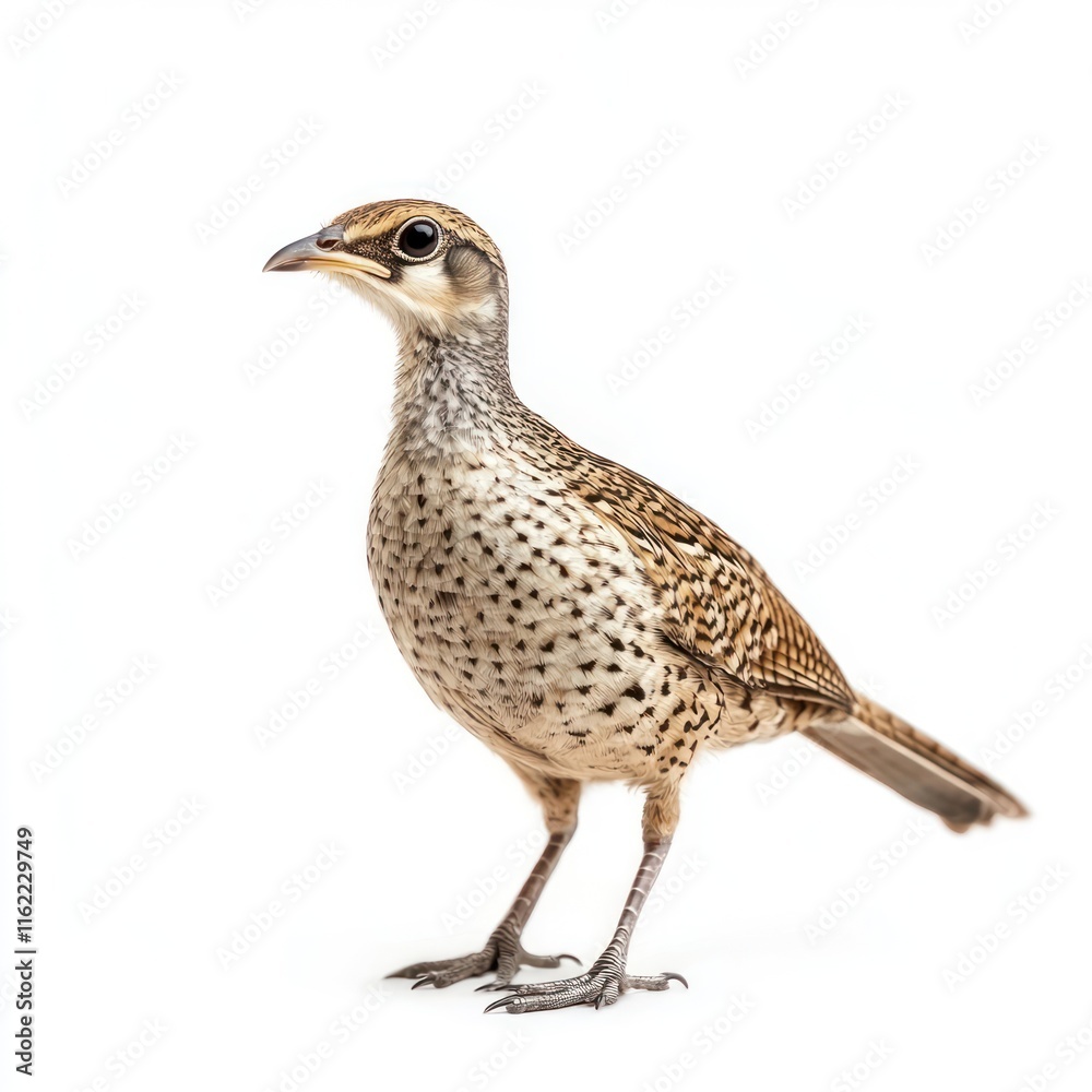 Common Pheasant female Isolated on White Background Generative AI Common Pheasant female Isolated on White Background Generative AI