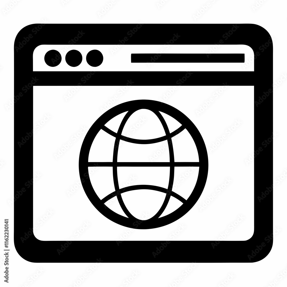 Internet Browser Black Silhouette Vector Internet Browser Black Silhouette Vector